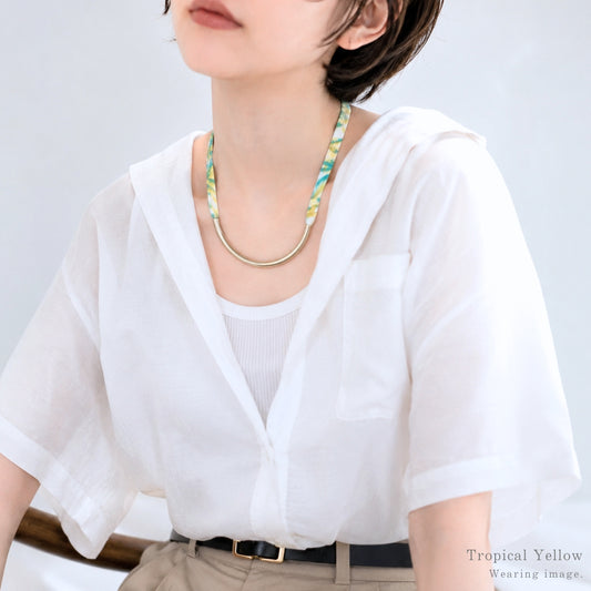 後ろ姿も美しい リボンタイ ネックレス フランス輸入パーツ メンズ レディース 星 花 黒 モノトーン 日本製