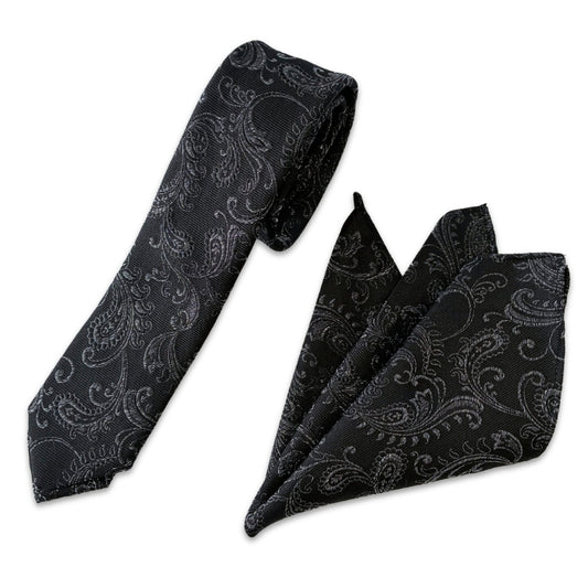 ネクタイ ポケットチーフ セット シルク 京都 西陣織 ナロータイ ペイズリー柄 メンズ レディース 日本製 dplus arts メール便