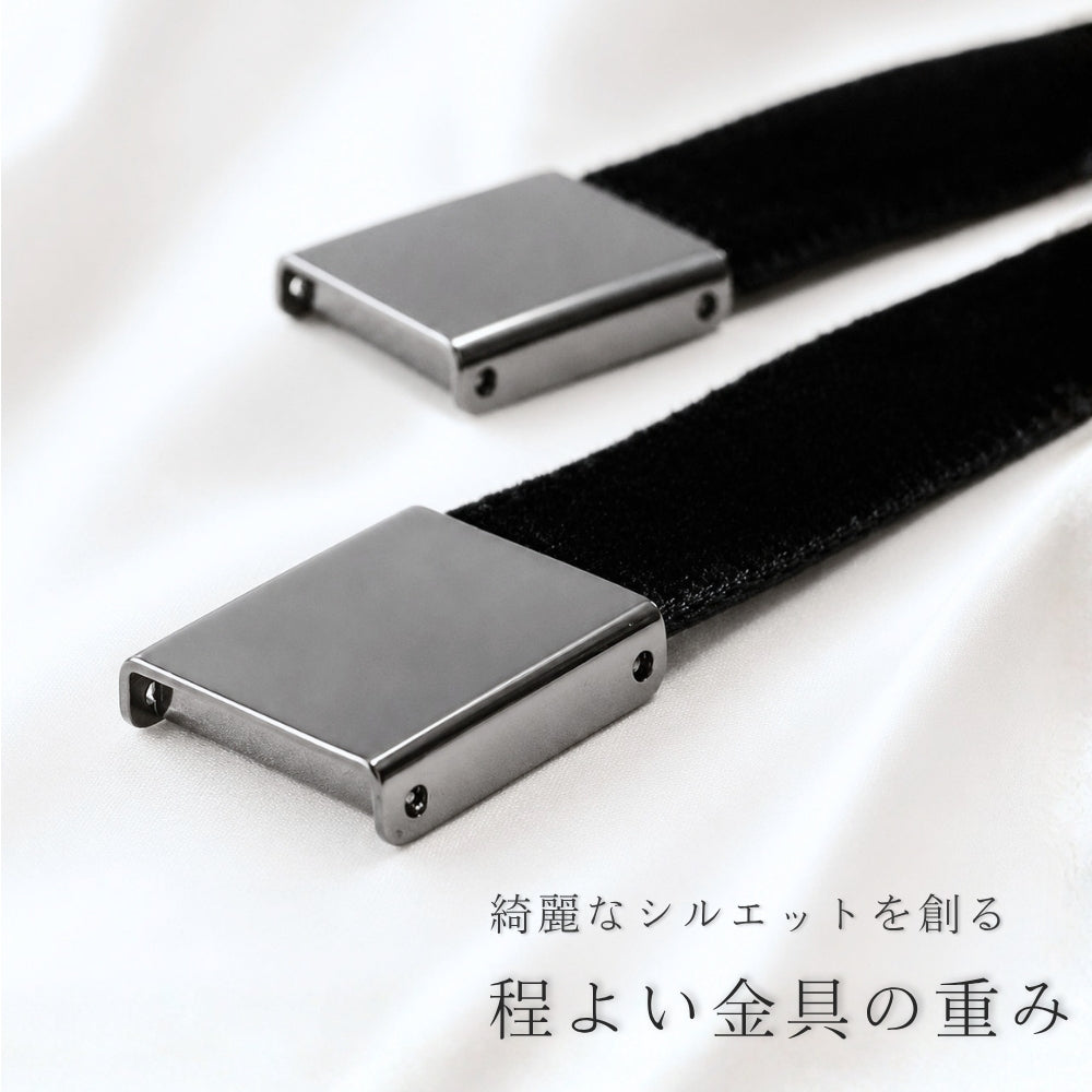 ベルベット リボンタイ 紐 べロア 細い 0.9cm幅 ロング メンズ レディース 日本製 メール便 dplus arts
