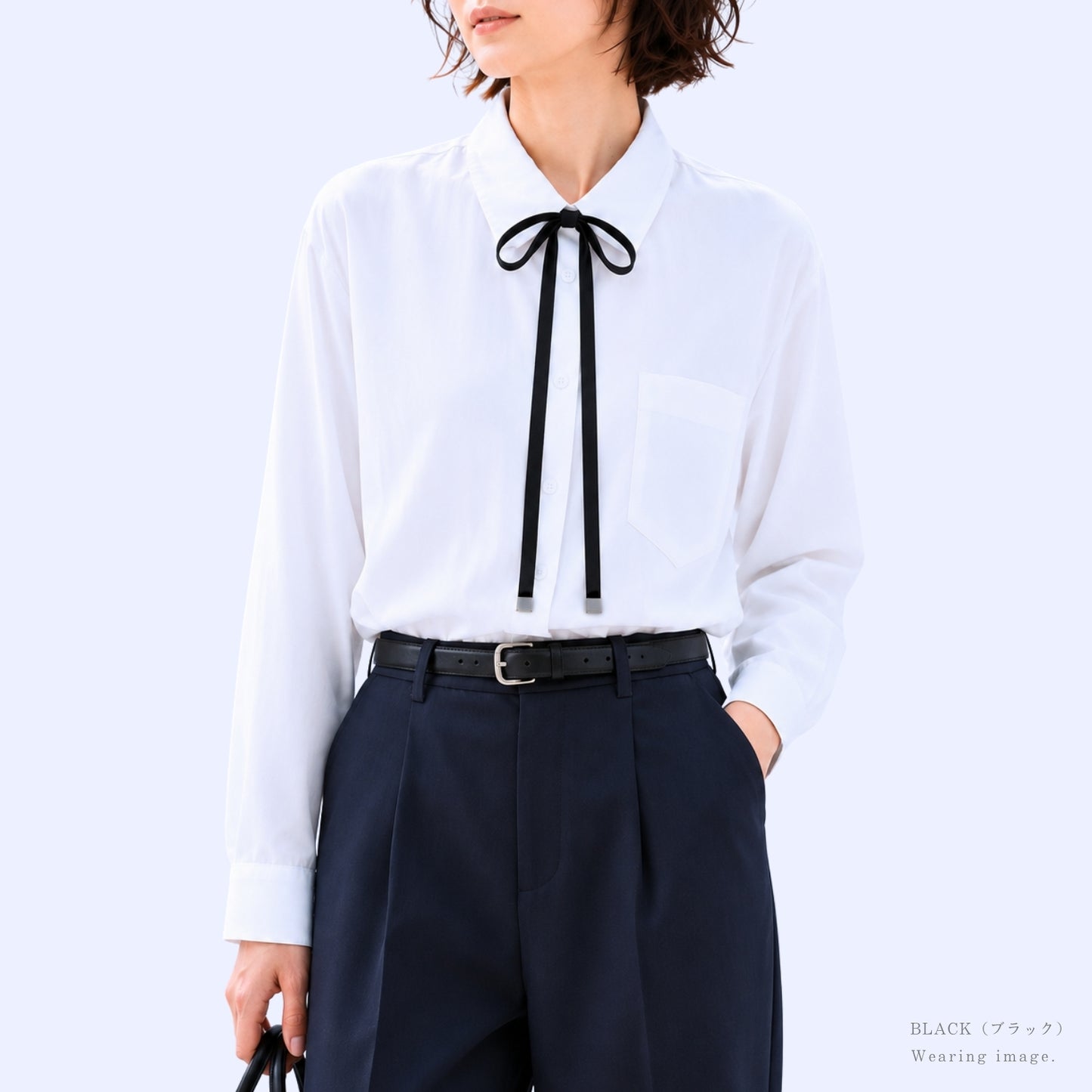 リボンタイ メンズ レディース 綿 コットン 長い ロング 0.9cm幅 無地 細幅 日本製 メール便 dplus arts