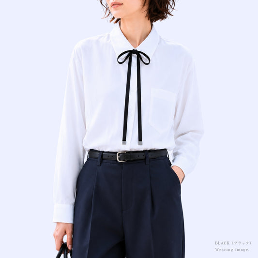 リボンタイ メンズ レディース 綿 コットン 長い ロング 0.9cm幅 無地 細幅 日本製 メール便 dplus arts