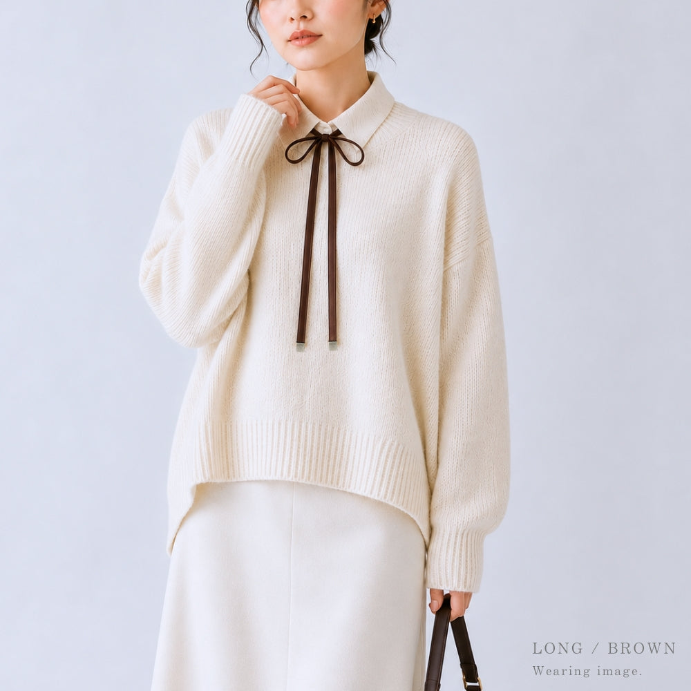 リボンタイ メンズ レディース 綿 コットン 長い ロング 0.9cm幅 無地 細幅 日本製 メール便 dplus arts