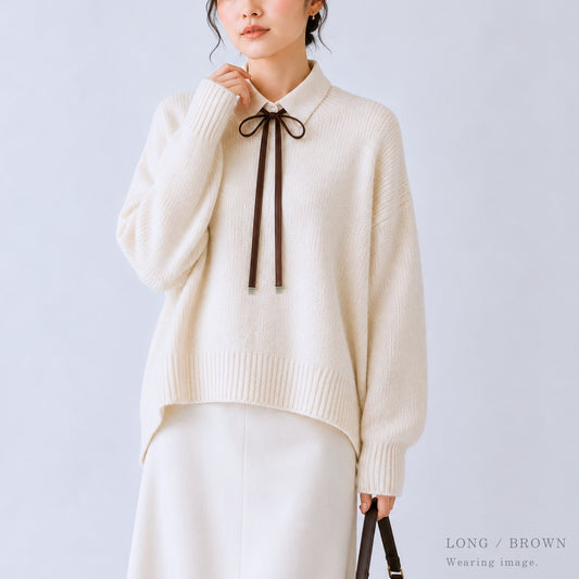リボンタイ メンズ レディース 綿 コットン 長い ロング 0.9cm幅 無地 細幅 日本製 メール便 dplus arts