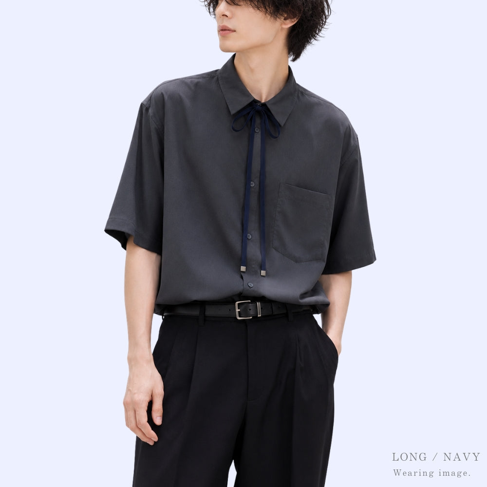 リボンタイ メンズ レディース 綿 コットン 長い ロング 0.9cm幅 無地 細幅 日本製 メール便 dplus arts