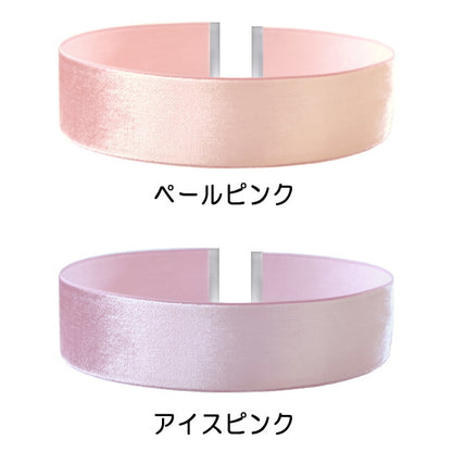 広幅 太め チョーカー ベロア メンズ レディース ベルベット リボン 金具シルバー 2.5cm幅 長さ3サイズ 日本製 シンプル メール便 dplus arts
