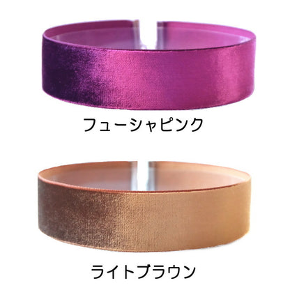 広幅 太め チョーカー ベロア メンズ レディース ベルベット リボン 金具シルバー 2.5cm幅 長さ3サイズ 日本製 シンプル メール便 dplus arts