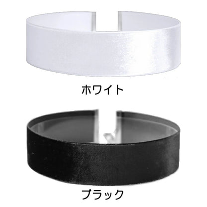 広幅 太め チョーカー ベロア メンズ レディース ベルベット リボン 金具シルバー 2.5cm幅 長さ3サイズ 日本製 シンプル メール便 dplus arts
