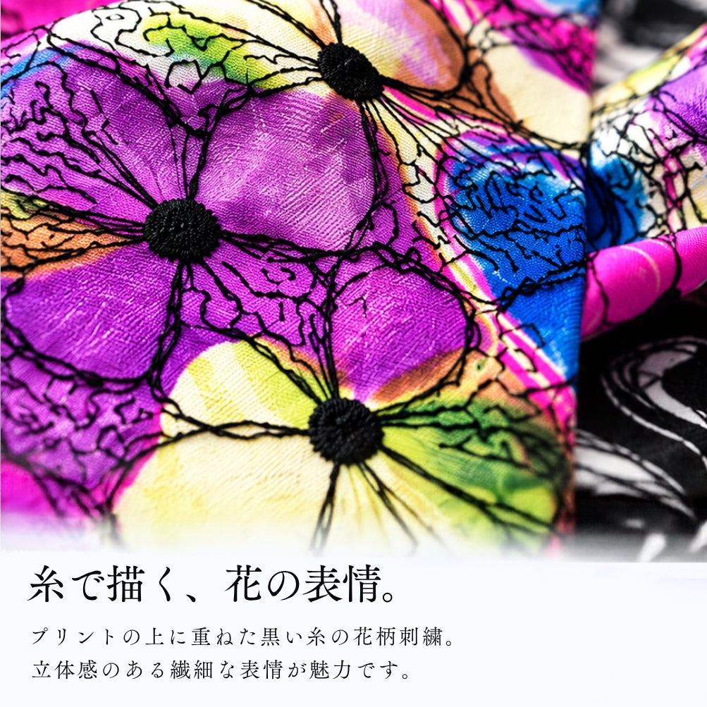 胸元にアートを。幾何学柄 ポケットチーフ