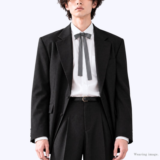 【新色 グレー】ナロー スカーフ リボンタイ ボウタイ メンズ レディース 無地 3cm幅 黒 日本製 メール便 dplus arts