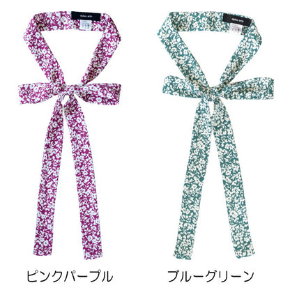 ナロースカーフ リボンタイ ボウタイ メンズ レディース 花柄 3cm幅 手結び 日本製 メール便 dplus arts