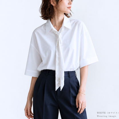 スカーフ メンズ レディース リボンタイ ボウタイ ナロー 抽象柄 透け感有り 5cm幅 手結び 日本製 メール便 dplus arts