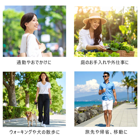 暑さ対策 ナロー スカーフ リングで簡単装着できて 夏のおしゃれと 日焼け防止 保冷剤(2個)付 専用ポケット 綿 麻 無地 高島ちぢみ 日本製 メンズ レディース メール便 dplus arts